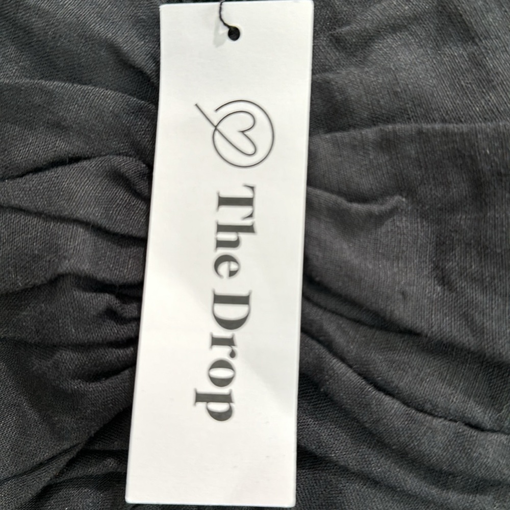 New The Drop Women’s Nala Twist front Black dress 3X 100% Linen Machine Wash… - Picture 2 of 5